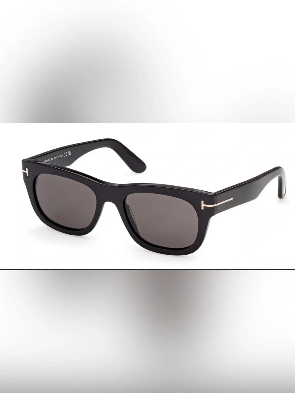 Tom Ford Black Sunglasses with Gold Temple T Detail